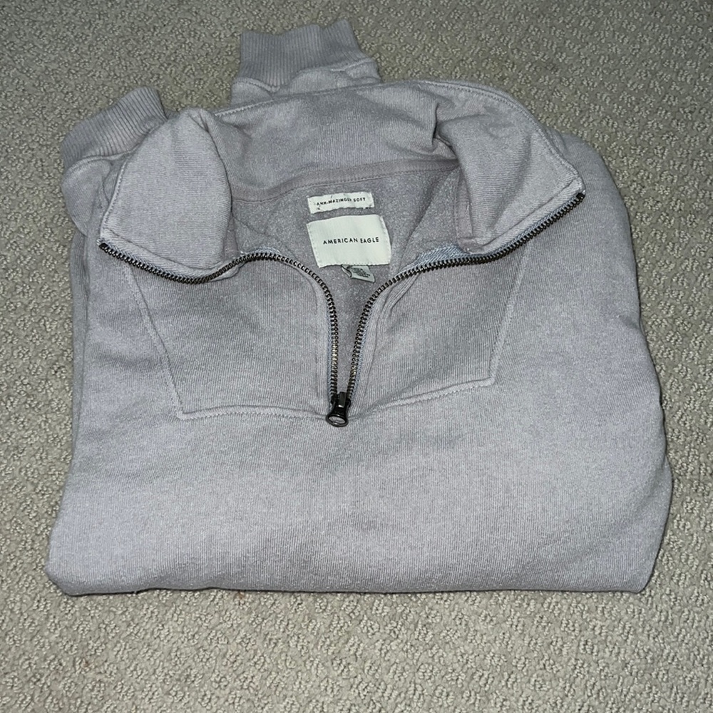 grey american eagle quarter zip